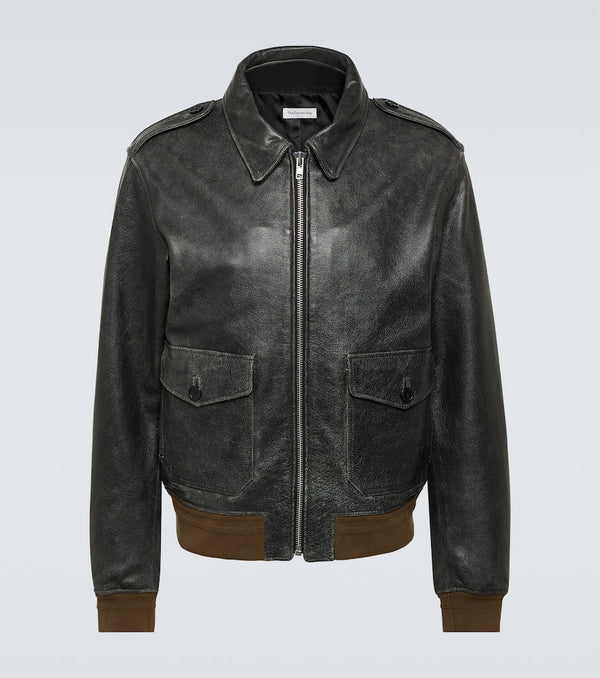 The Frankie Shop Wyatt leather bomber jacket