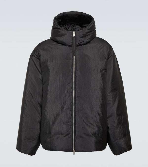 Jil Sander Leather-trimmed down jacket