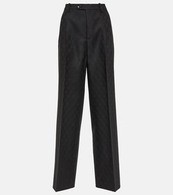 Gucci GG jacquard high-rise wool straight pants