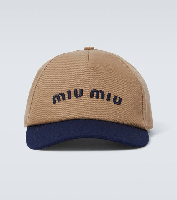 Miu Miu Logo cotton corduroy baseball cap