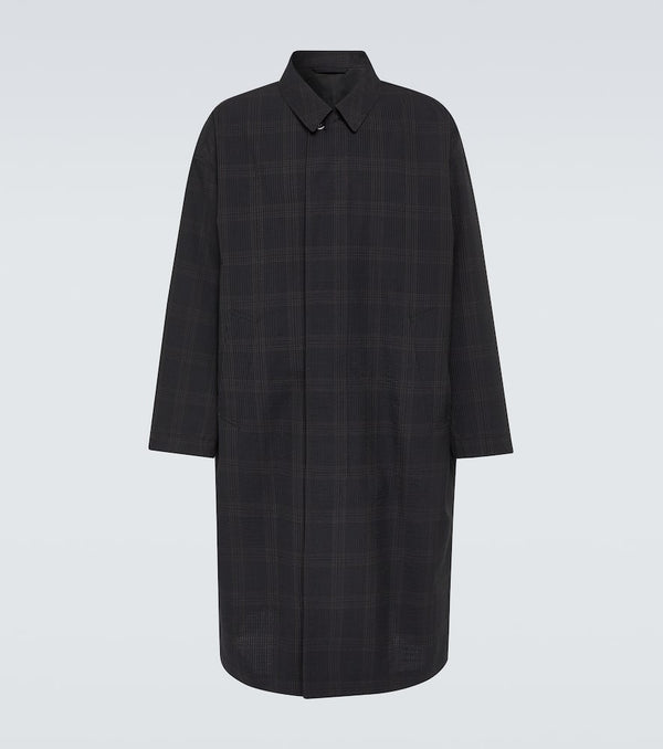 Lemaire Checked wool seersucker overcoat