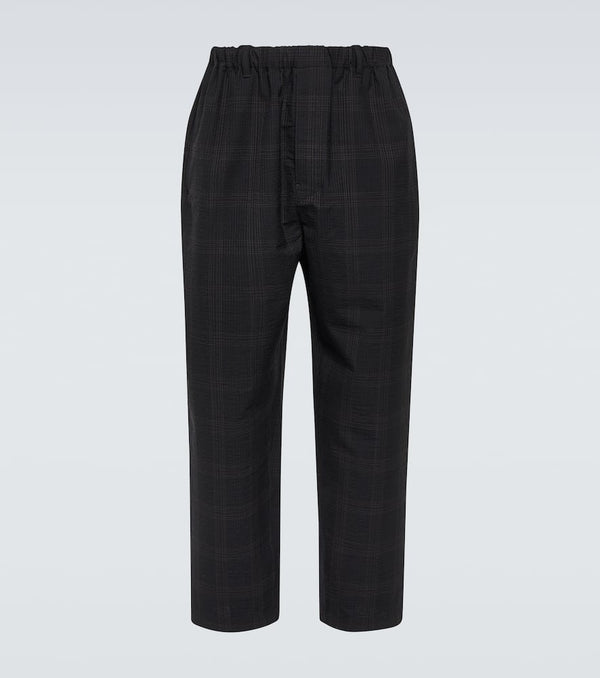 Lemaire Checked wool seersucker pants