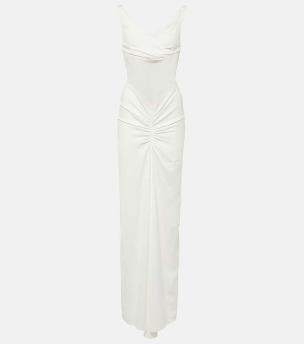 Christopher Esber Fusion ruched jersey maxi dress