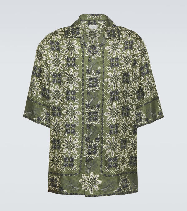 Etro Floral silk bowling shirt