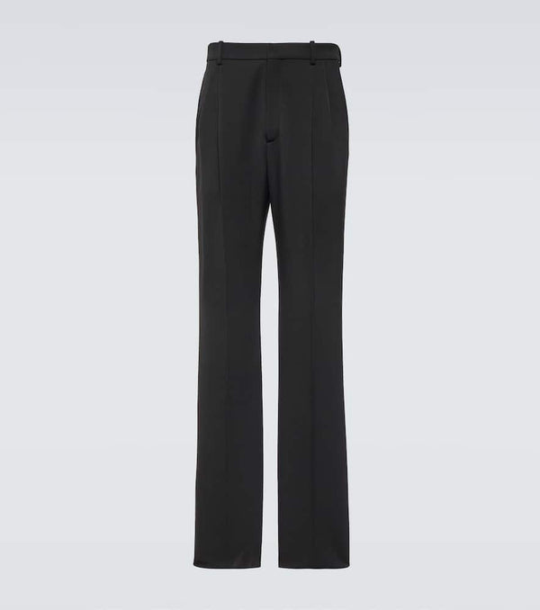 Saint Laurent Pleated grain de poudre wide-leg pants