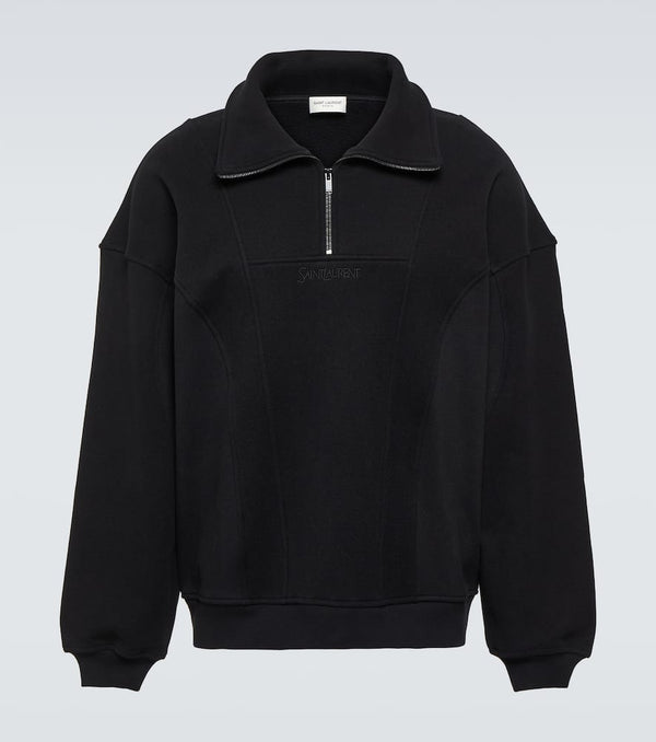 Saint Laurent Cotton fleece half-zip sweatshirt