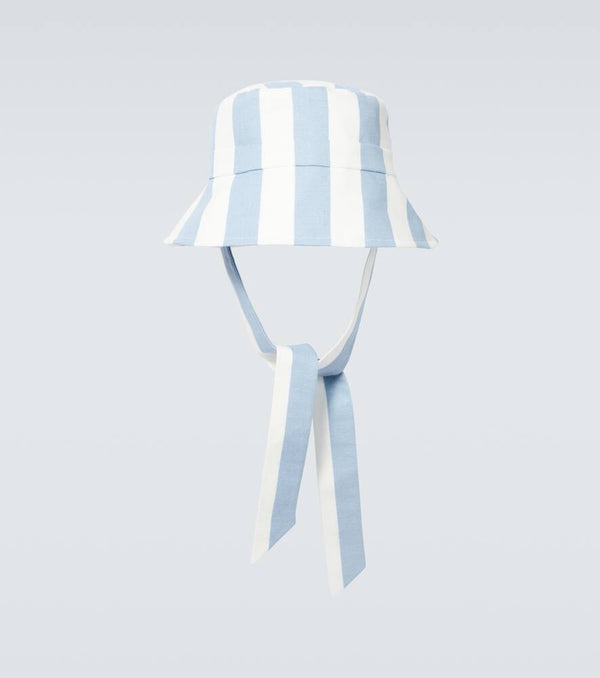 King & Tuckfield Striped cotton canvas bucket hat