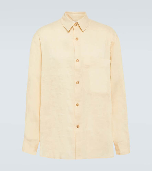 King & Tuckfield Striped linen and silk shirt