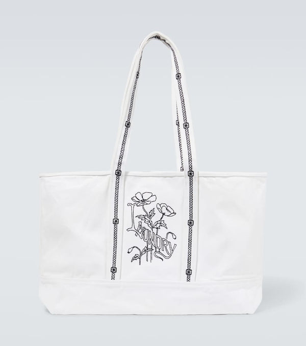 Bode Laundry embroidered canvas tote bag