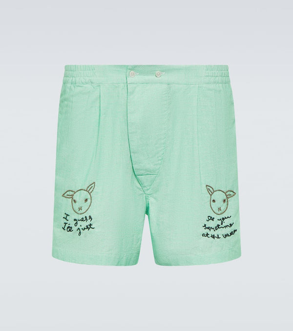 Bode See You At The Barn cotton shorts