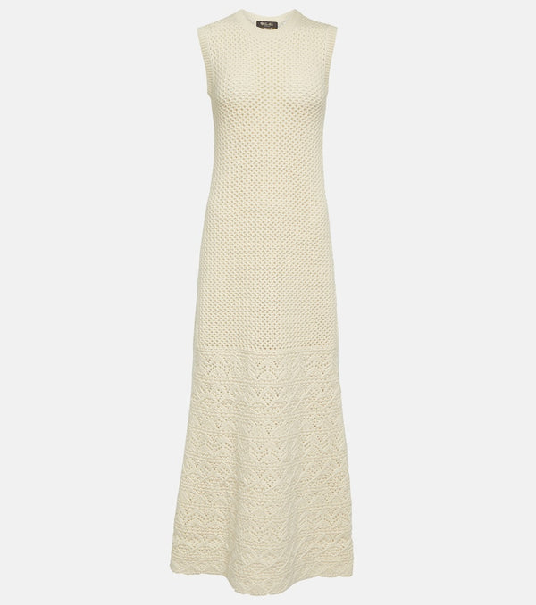 Loro Piana Engadin cashmere crochet maxi dress