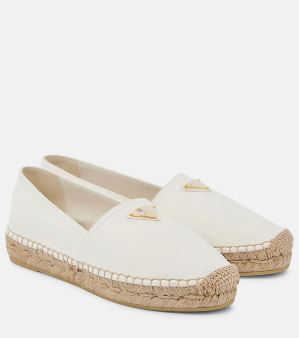 Prada Logo leather espadrilles