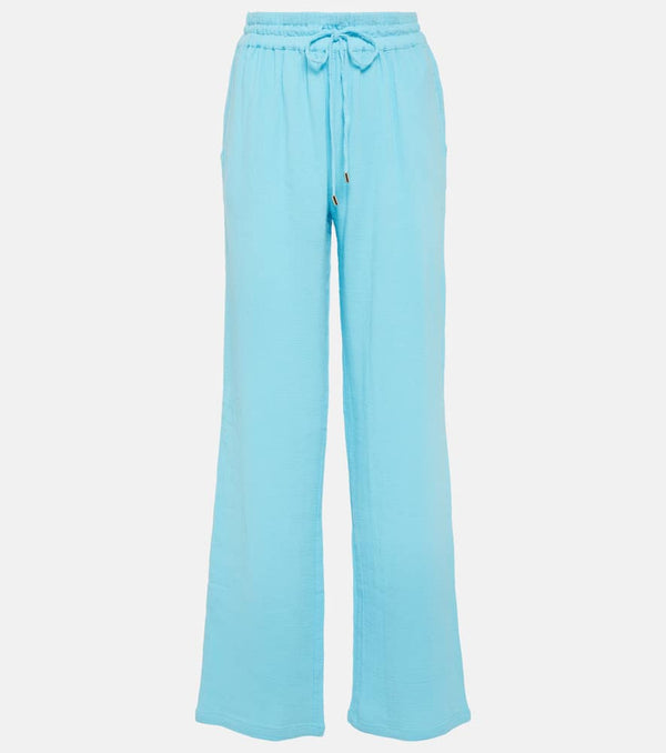 Melissa Odabash Krissy cotton mid-rise wide-leg pants