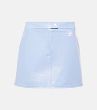 Courreges Logo high-rise cotton-blend miniskirt