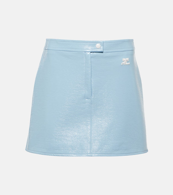 Courrèges Logo high-rise cotton-blend miniskirt