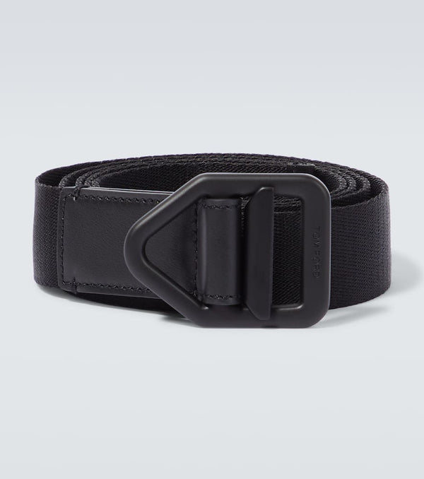 Tom Ford Leather-trimmed canvas belt