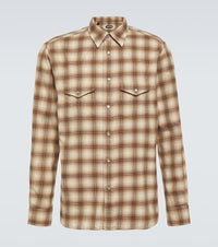 Tom Ford Checked cotton blend Oxford shirt