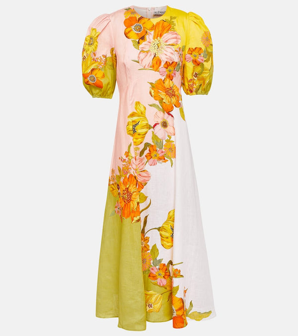 Alémais Silas floral linen midi dress