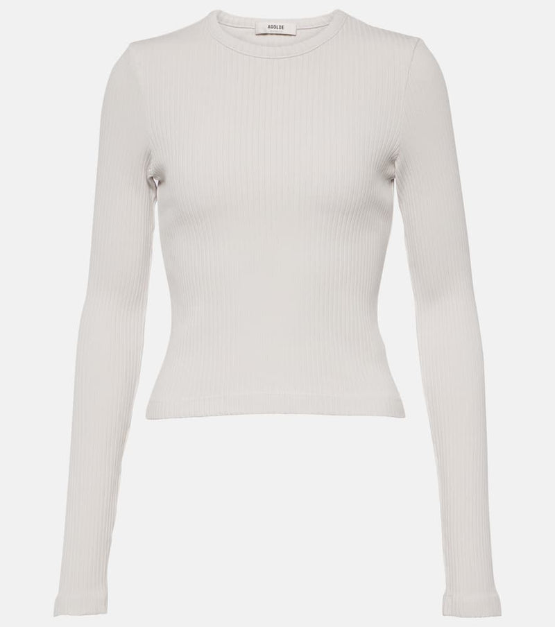 Agolde Alma ribbed-knit cotton-blend top