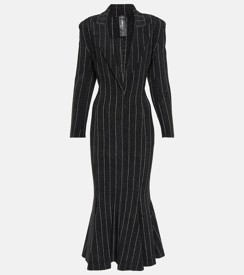 Norma Kamali Pinstripe jersey midi dress