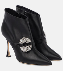 Manolo Blahnik Prabina 105 embellished ankle boots