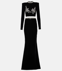 Miss Sohee Embroidered crop top and maxi skirt