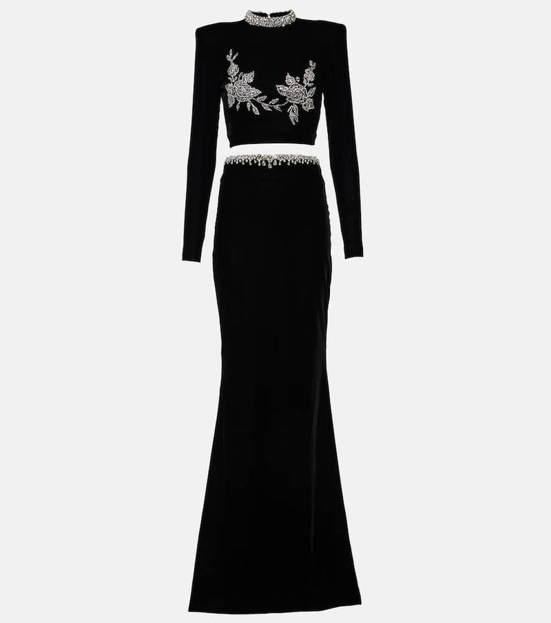 Miss Sohee Embroidered crop top and maxi skirt