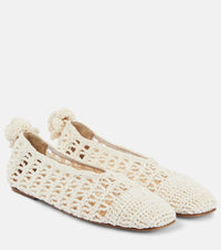 Magda Butrym Floral-applique crochet ballet flats