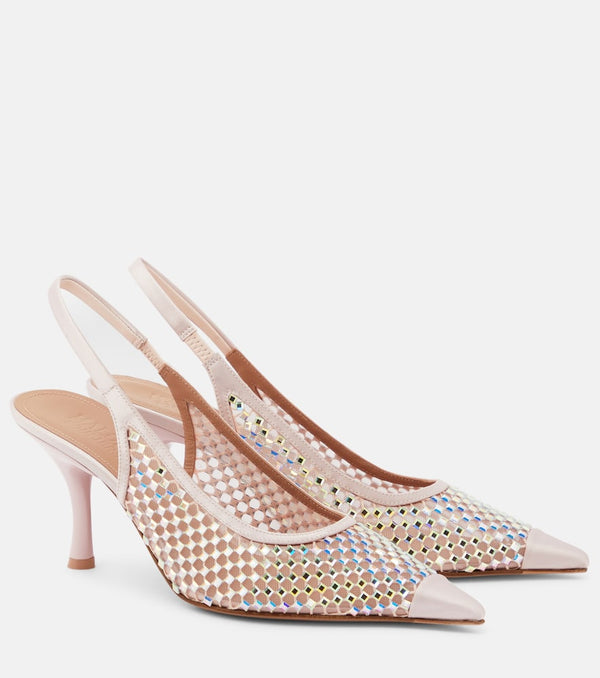 Malone Souliers Vesper 70 embellished slingback pumps