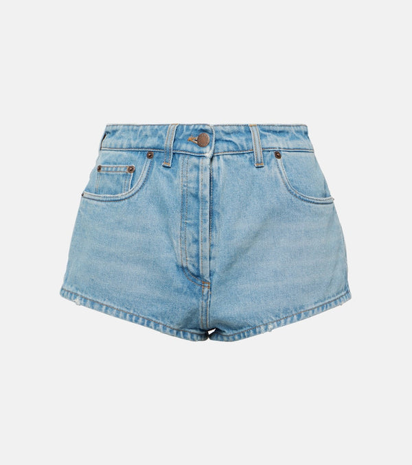 Prada High-rise denim shorts