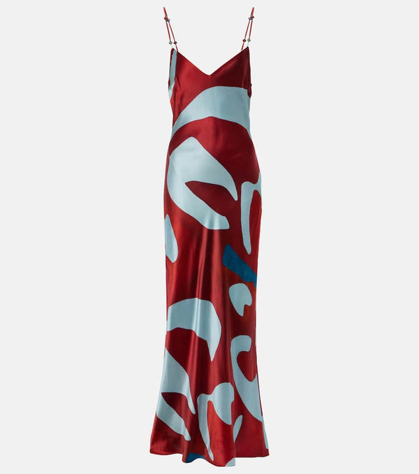 SIR Frankie printed silk slip dress