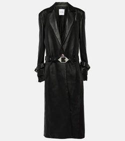 The Attico Belted leather coat