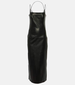 The Attico Leather midi dress | LYBSTORE