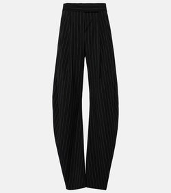 The Attico Pinstripe high-rise wide-leg pants