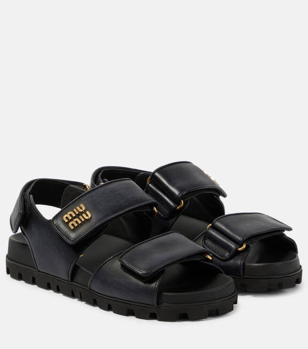 Miu Miu Logo leather sandals