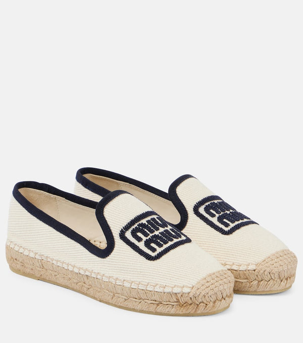 Miu Miu Logo embroidered drill espadrilles