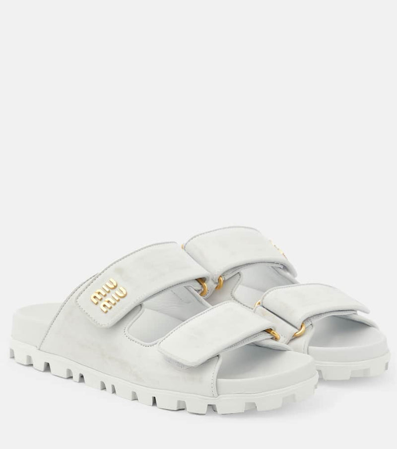 Miu Miu Distressed leather sandals