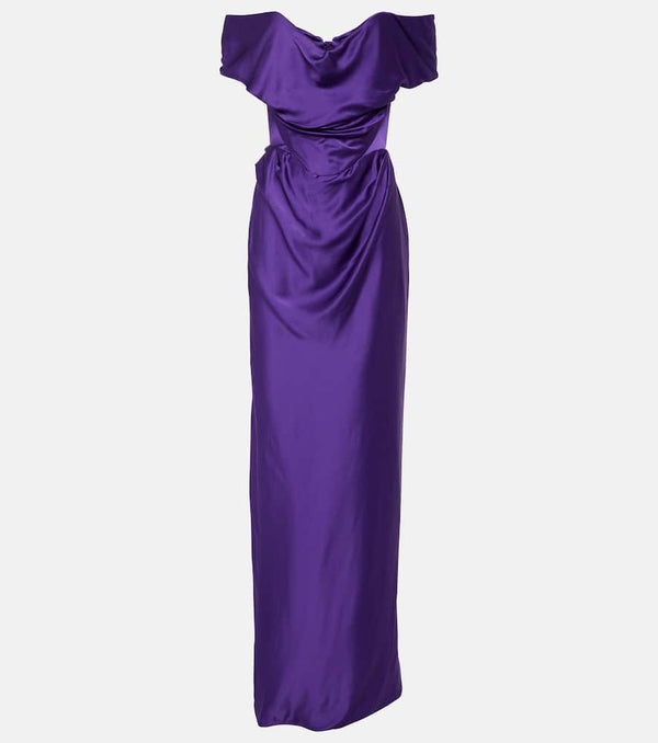 Vivienne Westwood Off-shoulder bustier satin gown