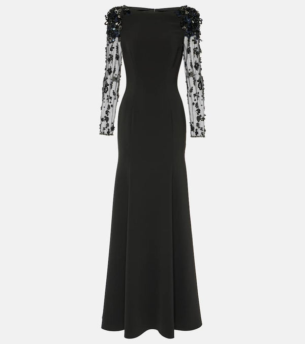 Jenny Packham Adella embellished crêpe gown