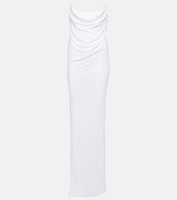 Alex Perry Draped corset jersey gown