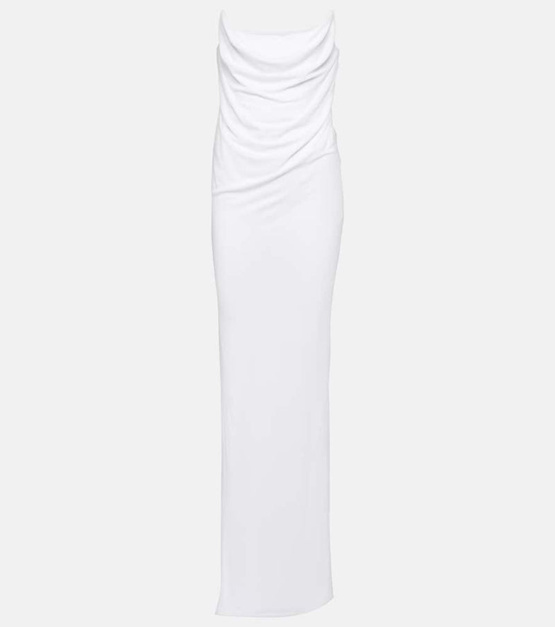Alex Perry Draped corset jersey gown