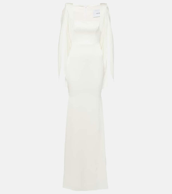 Alex Perry Bridal Portrait cape-detail satin gown