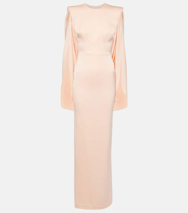 Alex Perry Caped crêpe satin gown