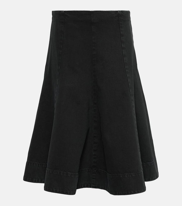 Khaite Lennox denim midi skirt