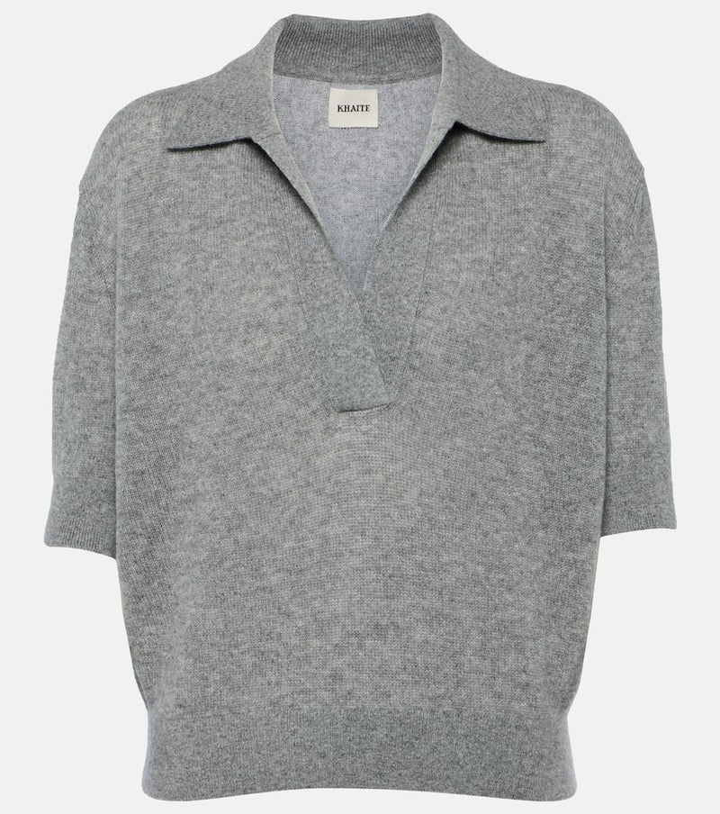 Khaite Shrunken Jo cashmere-blend polo sweater