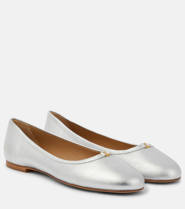 Chloé Marcie metallic leather ballet flats