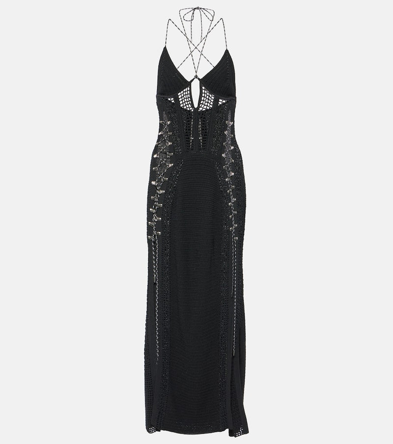 Dion Lee Lace-up crochet maxi dress