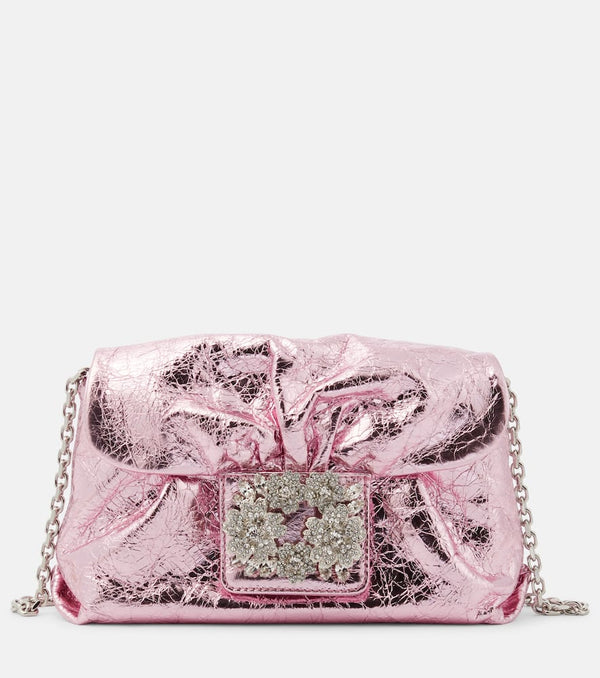 Roger Vivier Drapé Micro leather clutch