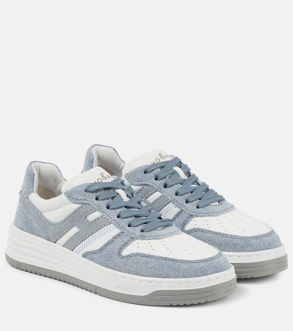 Hogan H630 denim-trimmed leather sneakers