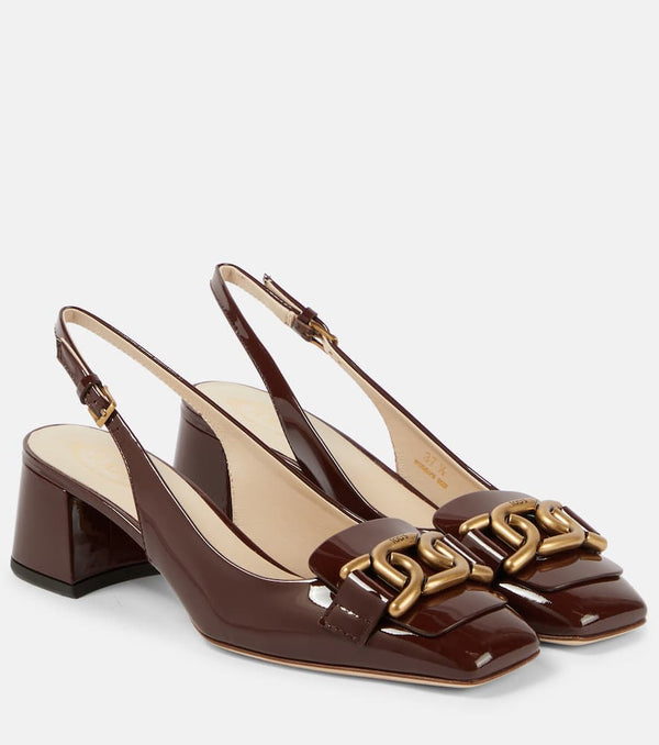 Tod's Kate patent leather slingback pumps